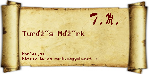 Turós Márk névjegykártya